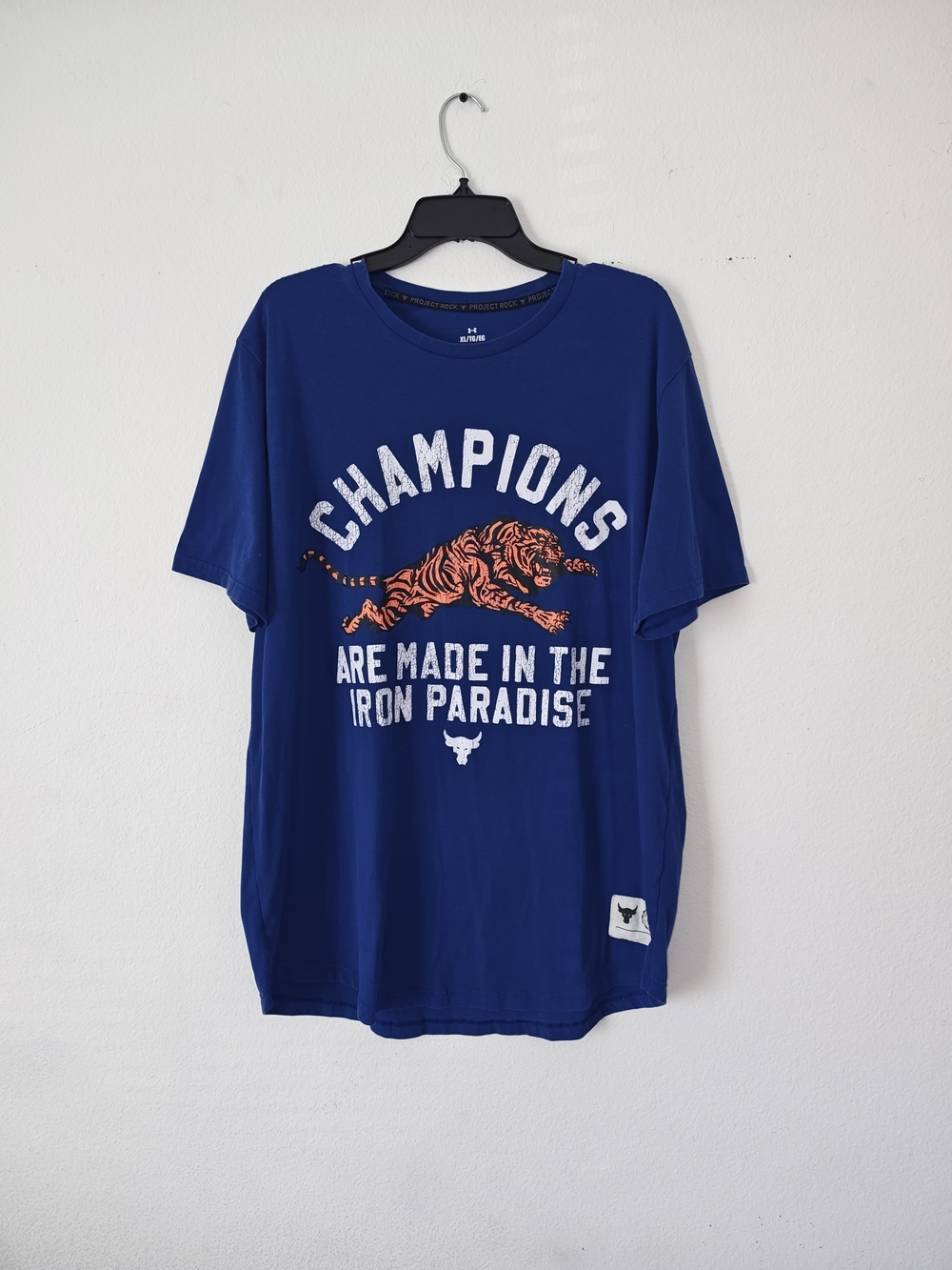 Under Armour Royal Blue Short Sleeve Tee with Orange Tiger Graphic